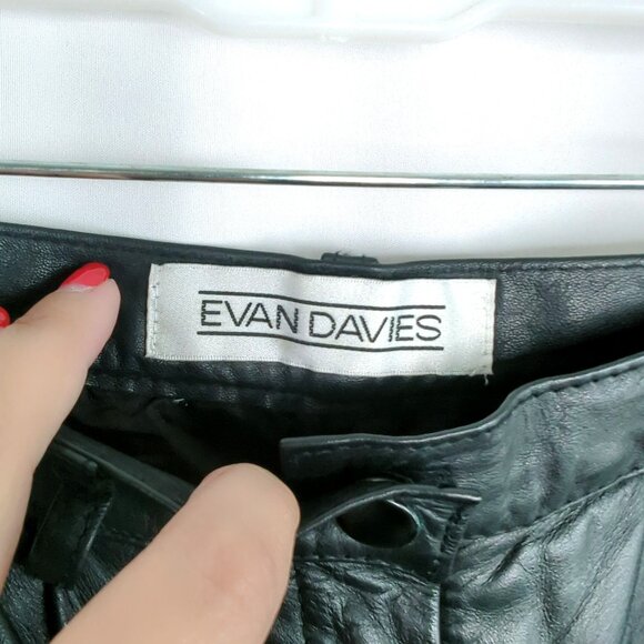 Vintage Black Leather Pants 2 X Small Tapered Womens - Picture 8 of 9